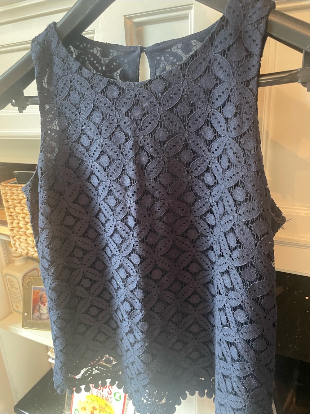 Ann Taylor Factory Navy Lace Sleeveless Camisole